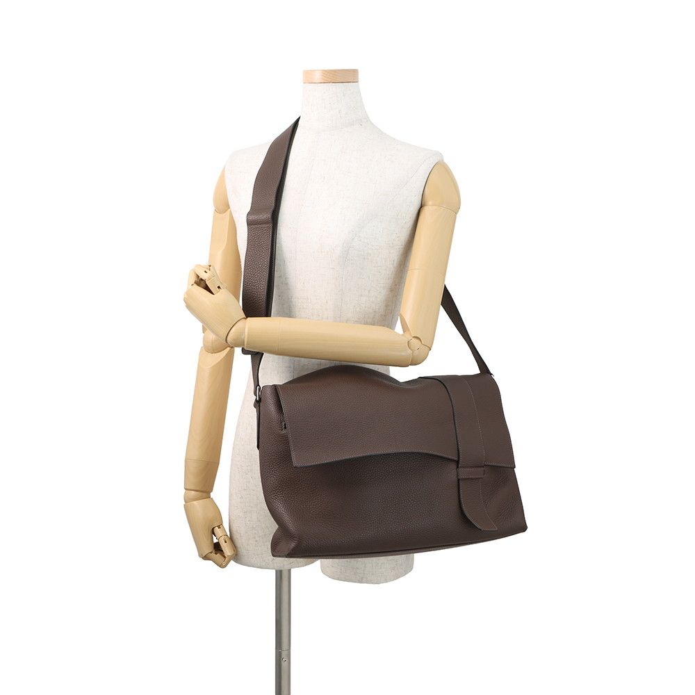 Hermes Shoulder Bag Sac Alfred Taupe Silver Taurillon Clemence — view 4