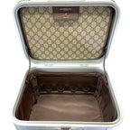 Gucci Beauty Case Cosmetic Box Handbag GG Supreme Canvas Aluminum Silver — view 6