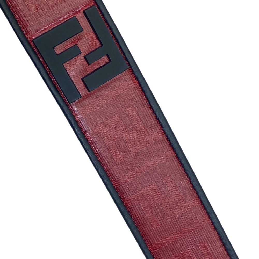 Fendi FF Logo Leather Belt Silver Red Sophistication Presence Practical — view 8
