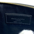 Saint Laurent Paris Chain Pochette Pouch Clutch Leather Gold Black Sophisticatio — view 3