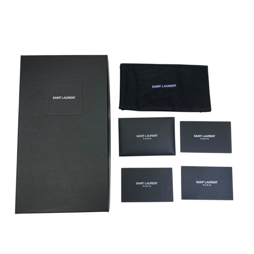 Saint Laurent Paris Chain Pochette Pouch Clutch Leather Gold Black Sophisticatio — view 7