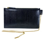Saint Laurent Paris Chain Pochette Pouch Clutch Leather Gold Black Sophisticatio — view 2
