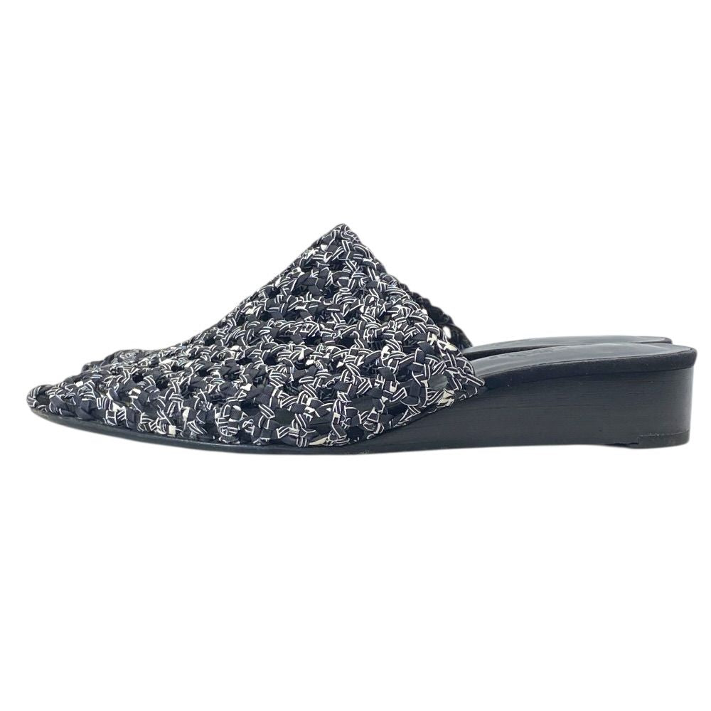 Hermes Mesh Sandals Mule Shoes Black Leather Sophistication Lightweight — view 3