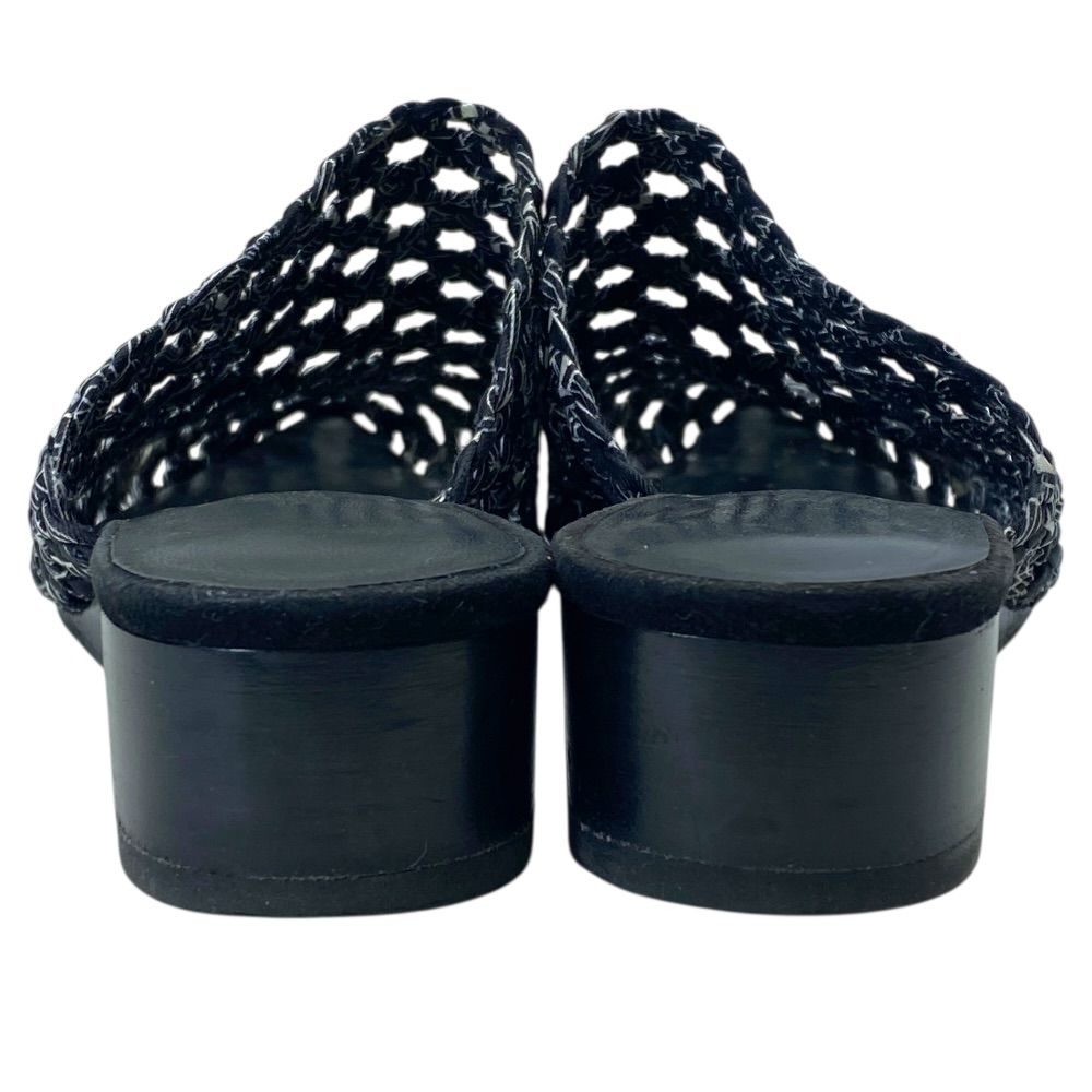 Hermes Mesh Sandals Mule Shoes Black Leather Sophistication Lightweight — view 4