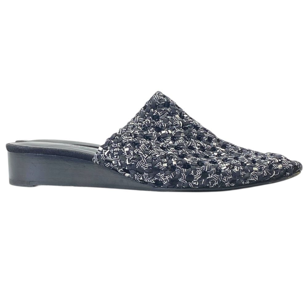 Hermes Mesh Sandals Mule Shoes Black Leather Sophistication Lightweight — view 5