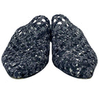Hermes Mesh Sandals Mule Shoes Black Leather Sophistication Lightweight — view 2