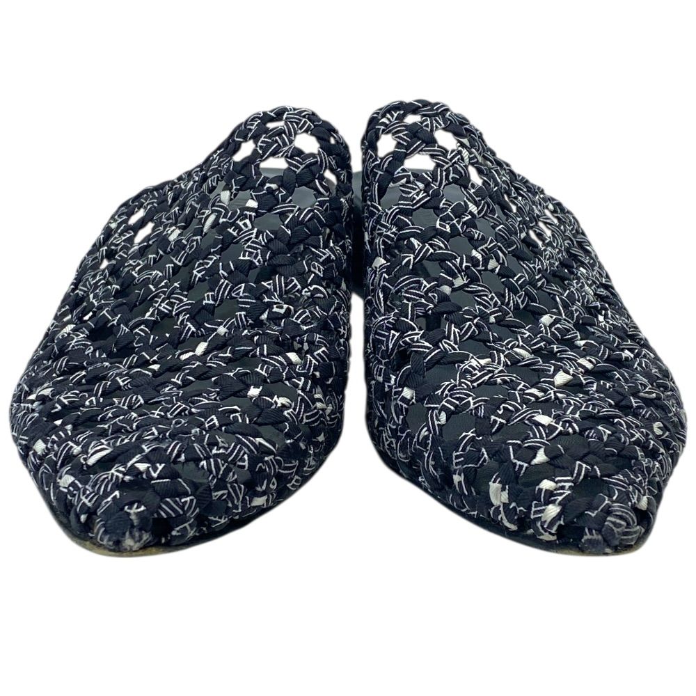 Hermes Mesh Sandals Mule Shoes Black Leather Sophistication Lightweight — view 2