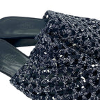 Hermes Mesh Sandals Mule Shoes Black Leather Sophistication Lightweight — view 7