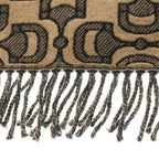 Gucci Horsebit Pattern Fringe Scarf Beige — view 3