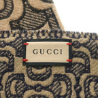 Gucci Horsebit Pattern Fringe Scarf Beige — view 4
