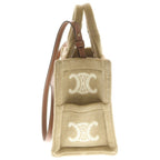 Celine Triomphe Small Cabas Thais Pile 2-Way Shoulder Handbag Beige — view 3