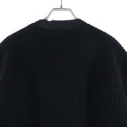 Prada Black Wool Crew Neck Sweater with Pendant Knit — view 4