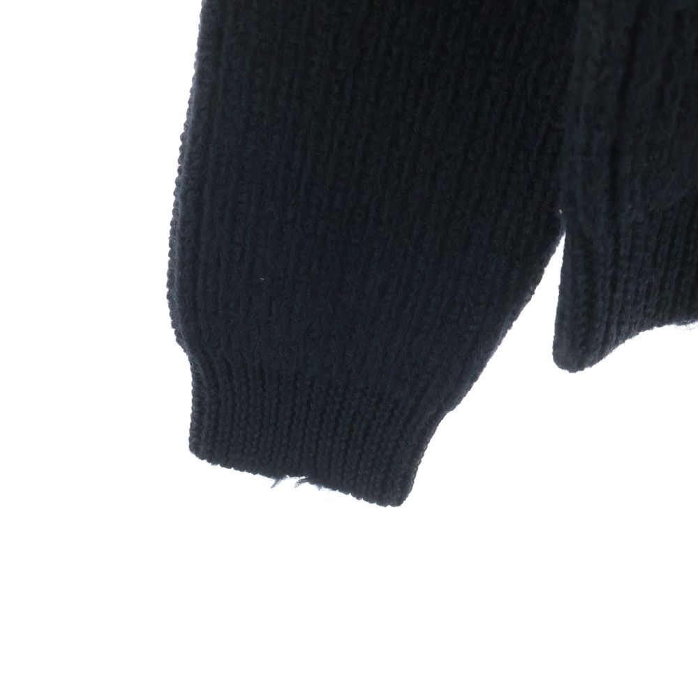 Prada Black Wool Crew Neck Sweater with Pendant Knit — view 5