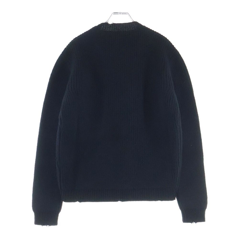 Prada Black Wool Crew Neck Sweater with Pendant Knit — view 2