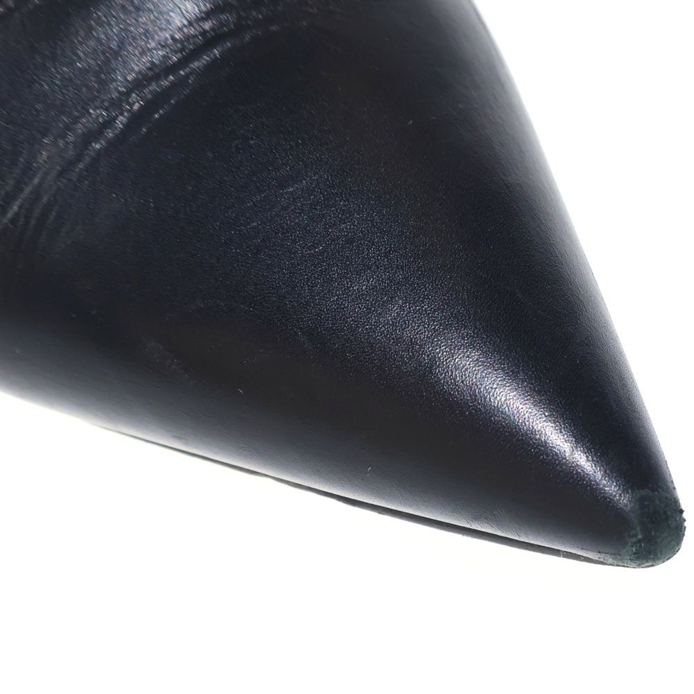 Louis Vuitton Monogram Leather Pointed Toe Heel Short Boots Black — view 6