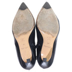 Louis Vuitton Monogram Leather Pointed Toe Heel Short Boots Black — view 5