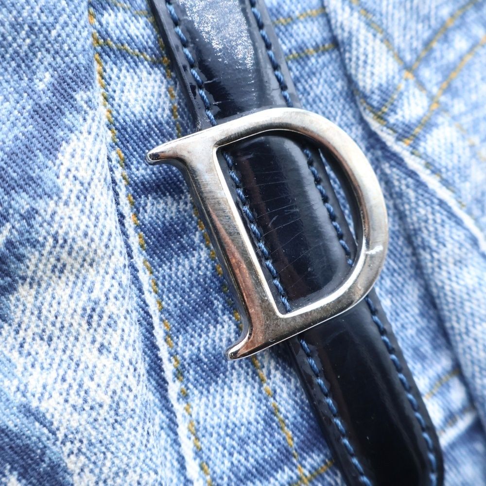 Dior Double Saddle Bag Navy Denim Canvas — view 6