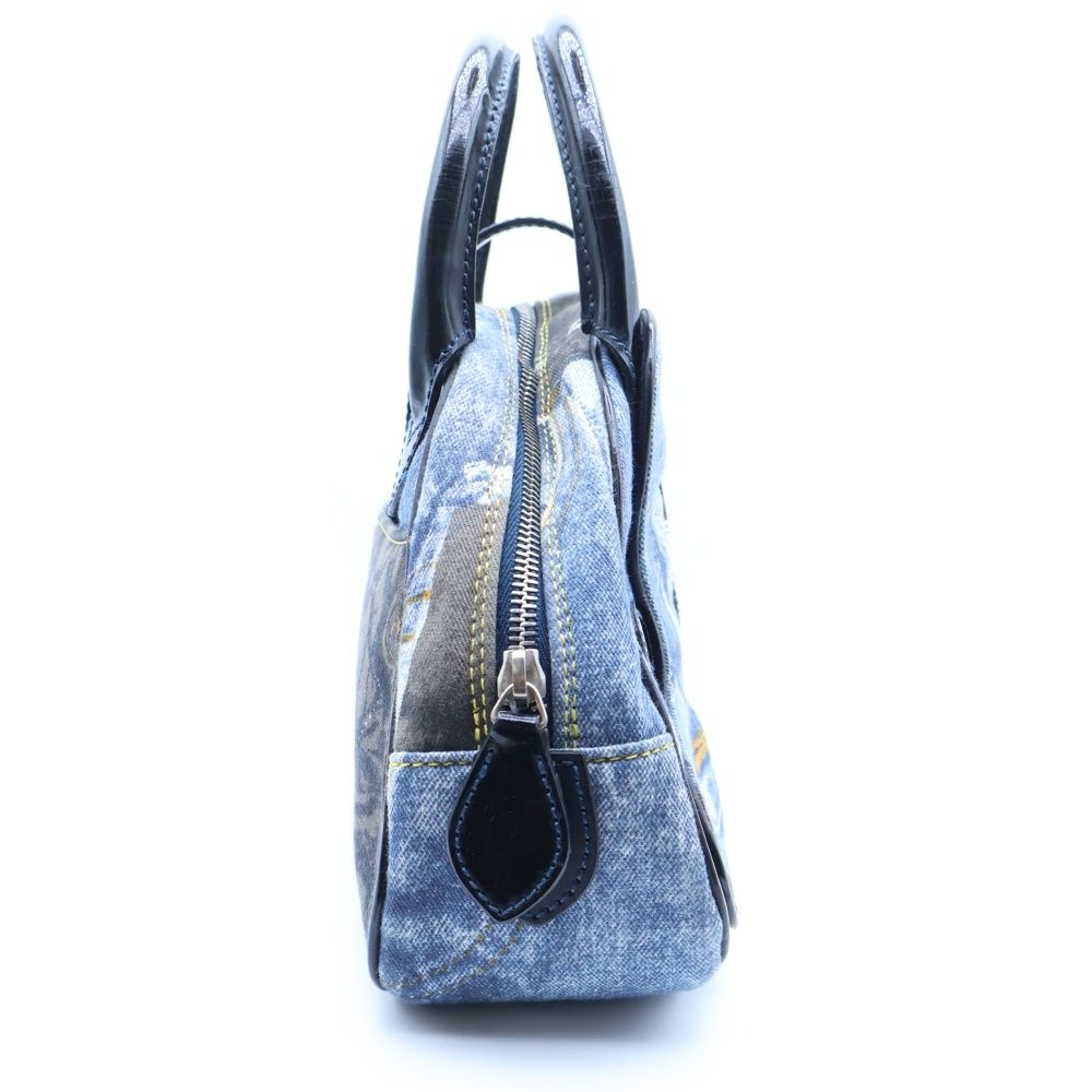 Dior Double Saddle Bag Navy Denim Canvas — view 3