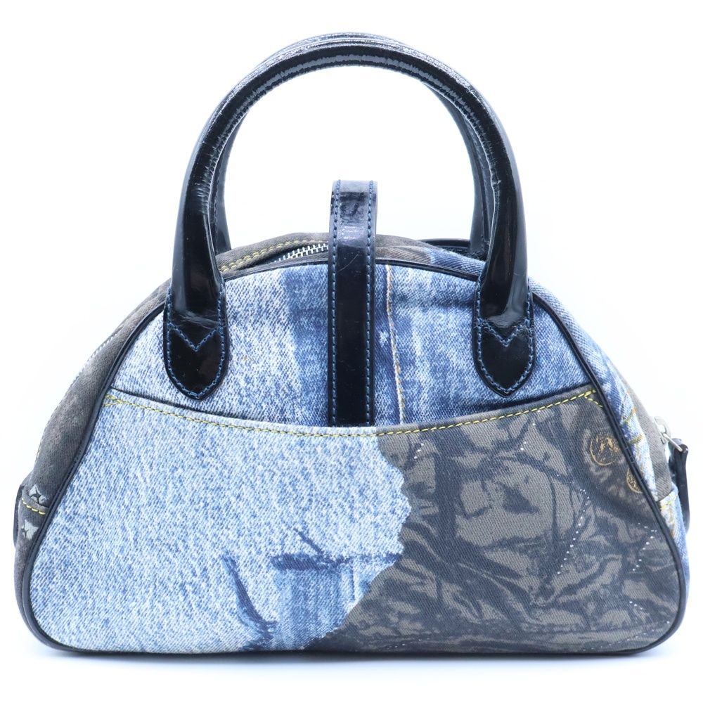 Dior Double Saddle Bag Navy Denim Canvas — view 2
