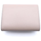 Fendi FF Diamond Compact Wallet Trifold Coin Case Beige Leather Gold — view 2