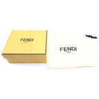 Fendi FF Diamond Compact Wallet Trifold Coin Case Beige Leather Gold — view 6