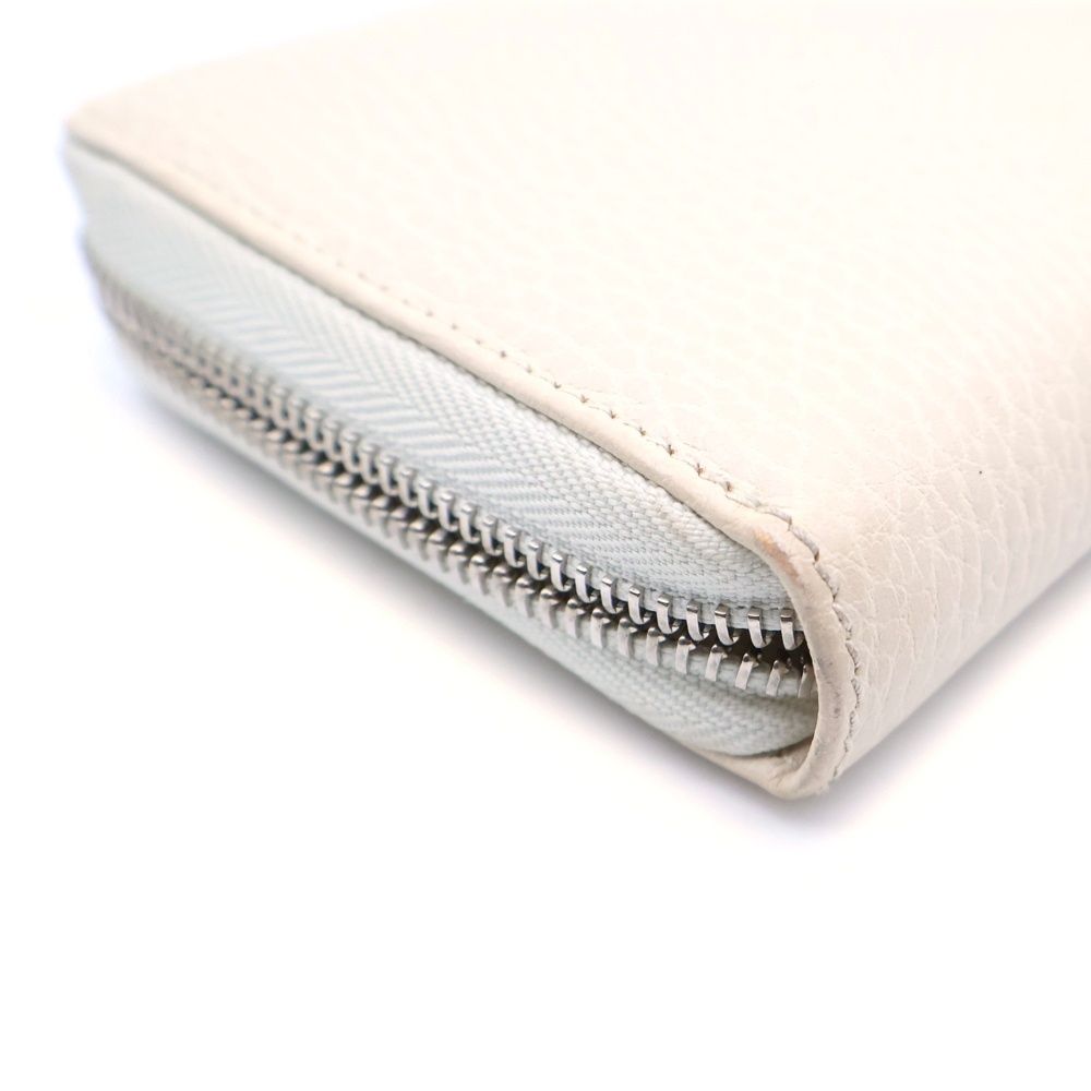 Gucci Petit Marmont Zip Around Wallet Card Case White Leather Silver — view 5