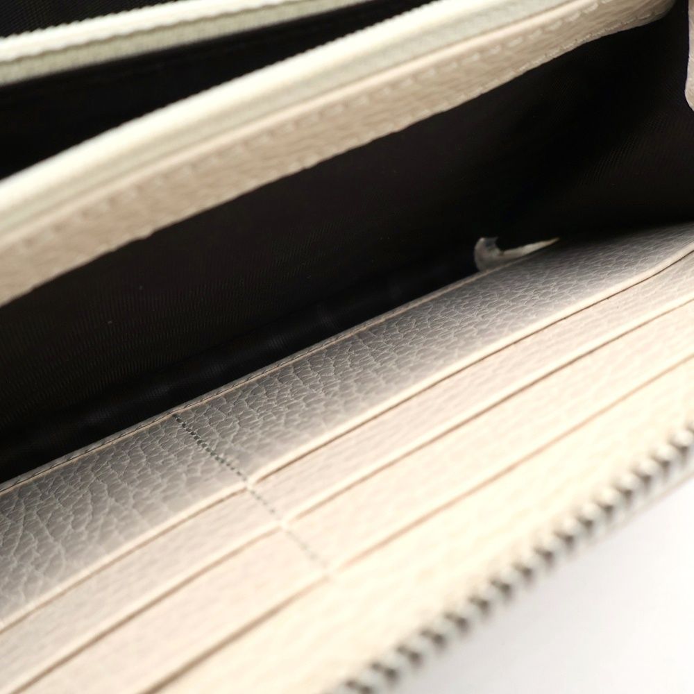 Gucci Petit Marmont Zip Around Wallet Card Case White Leather Silver — view 4