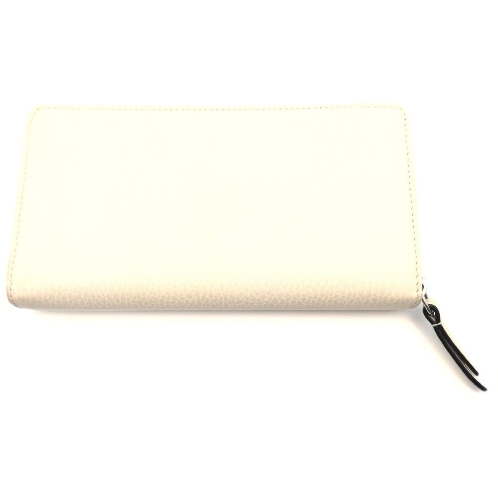 Gucci Petit Marmont Zip Around Wallet Card Case White Leather Silver — view 2