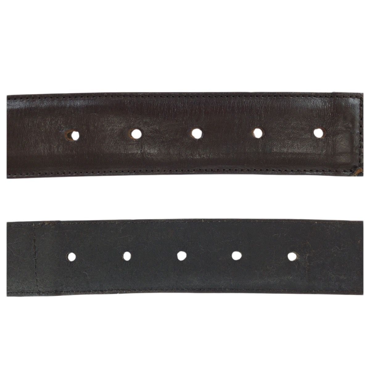 Fendi Zucca FF Logo Dark Brown Gold Canvas Leather Belt — view 7