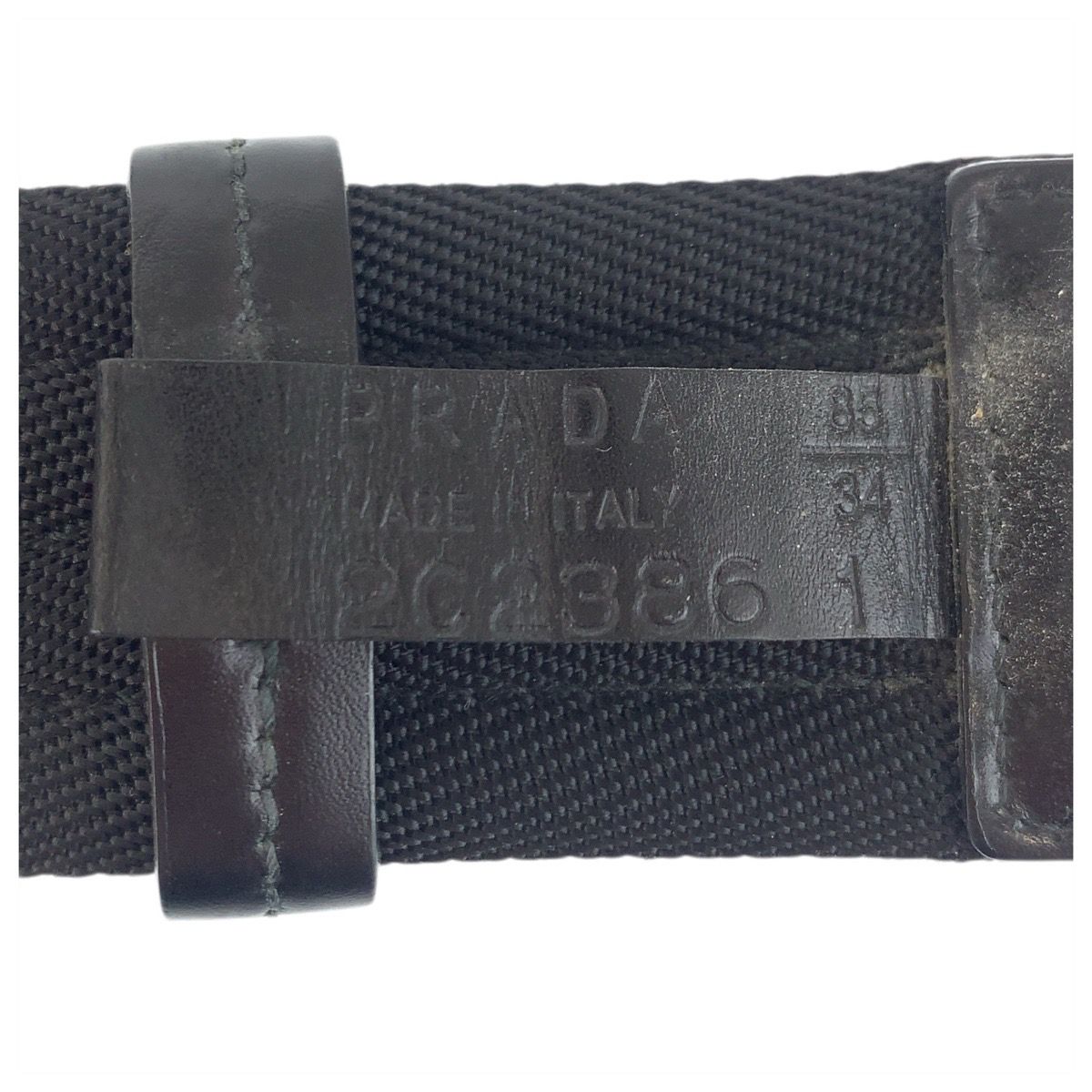 Prada Black Silver Nylon Belt Rolla Buckle — view 6