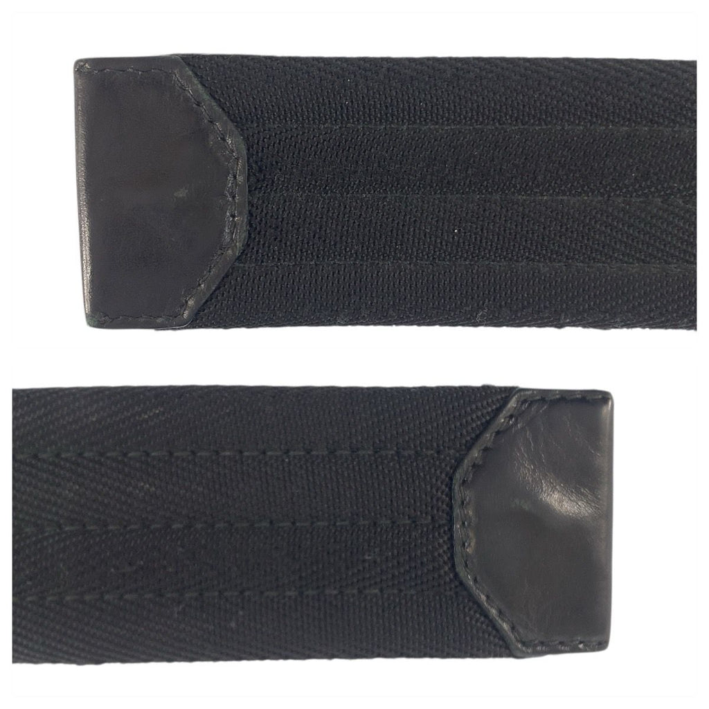 Prada Black Silver Nylon Belt Rolla Buckle — view 8