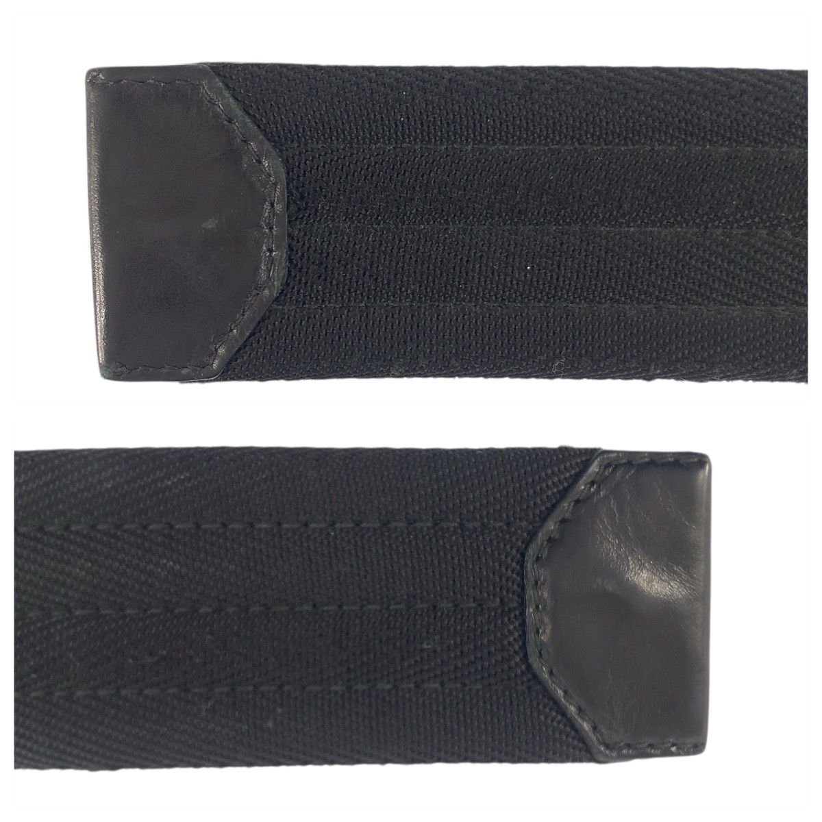 Prada Black Silver Nylon Belt Rolla Buckle — view 8