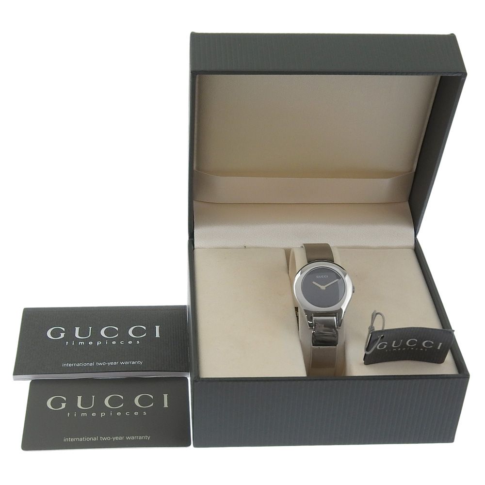 Gucci Stainless Steel Black Quartz Analog Display Dial Watch — view 8