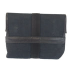 Gucci Black Silver GG Canvas Leather Belt Bag Waist Pouch — view 2