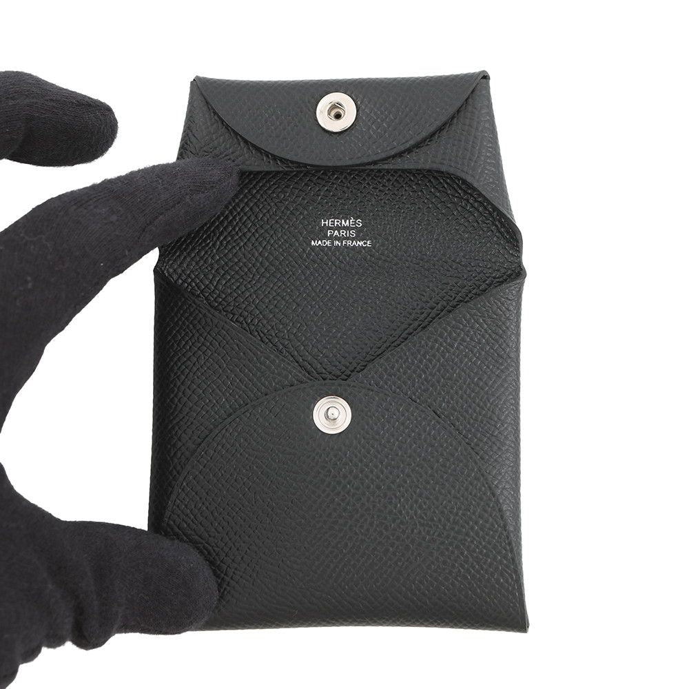 Hermes Coin Case Bastia Black Epsom Purse — view 4