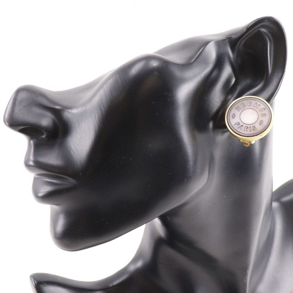 Hermes Series Gold Plated Shell Earrings — view 2