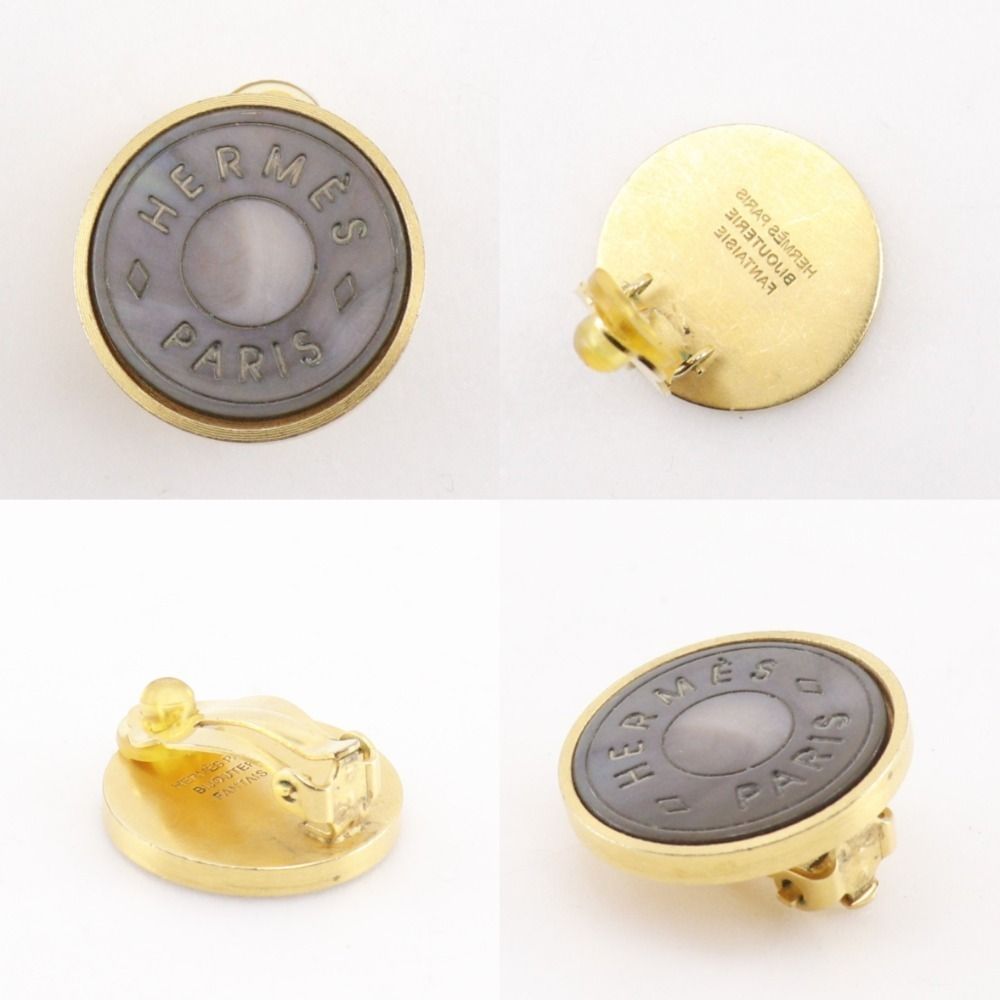Hermes Series Gold Plated Shell Earrings — view 4