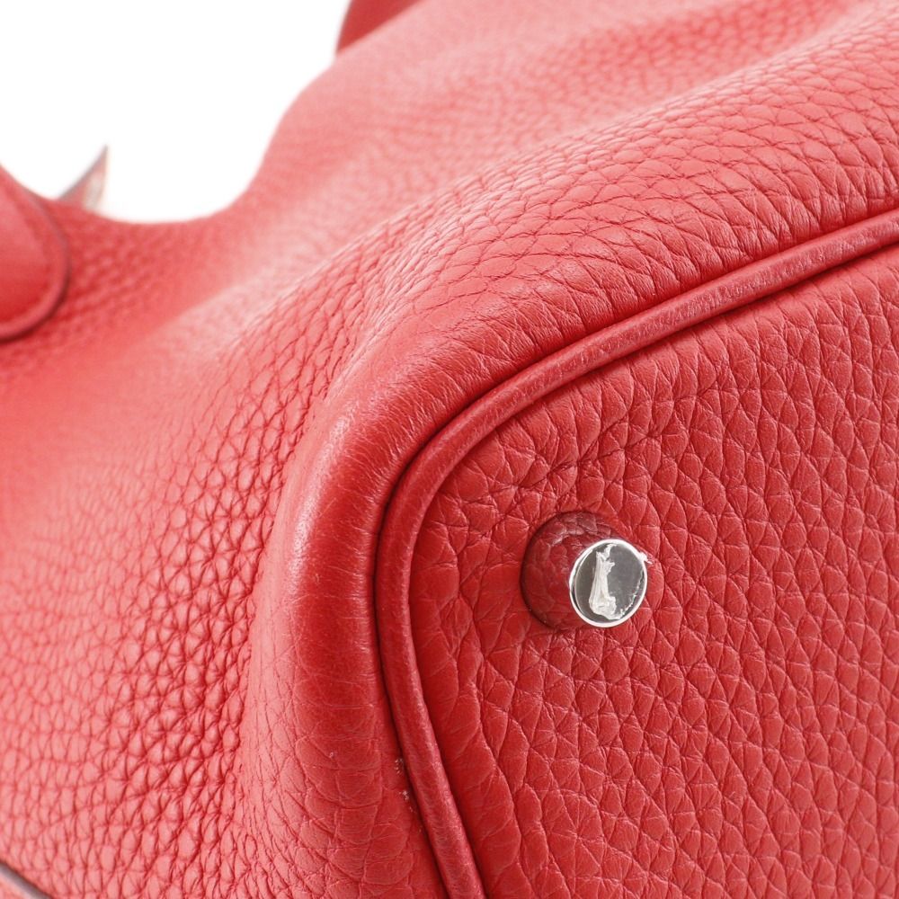 Hermes Picotin Lock 18 PM Taurillon Clemence Red D Handbag — view 6
