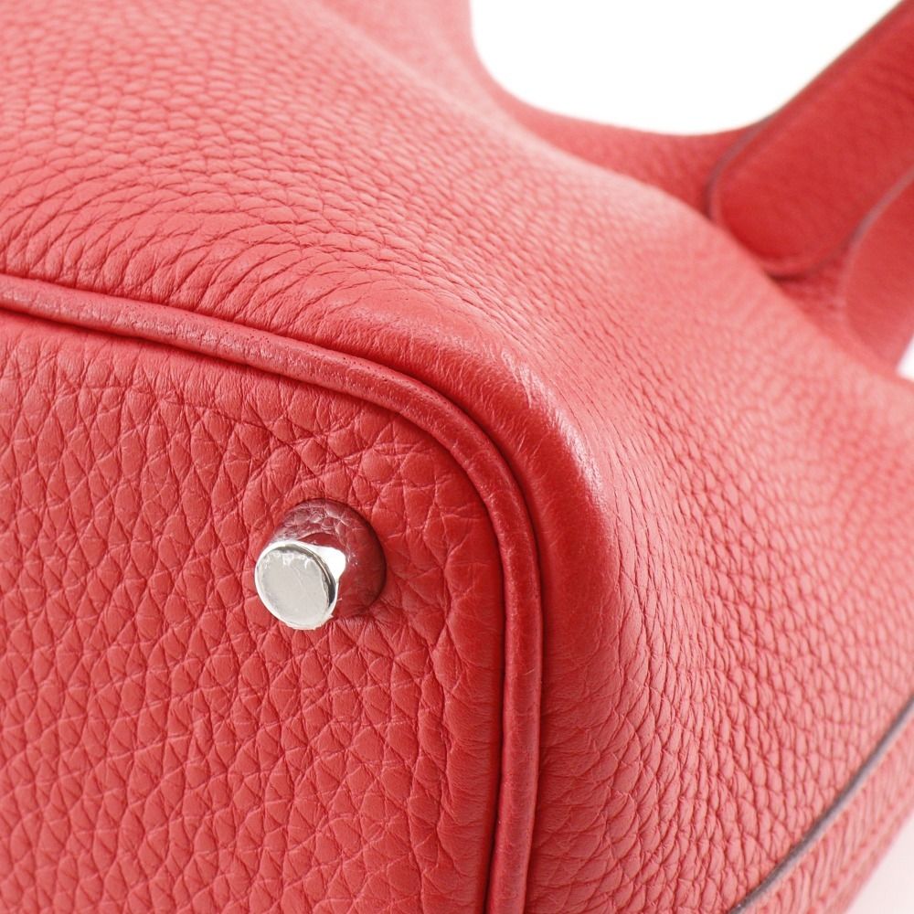 Hermes Picotin Lock 18 PM Taurillon Clemence Red D Handbag — view 5