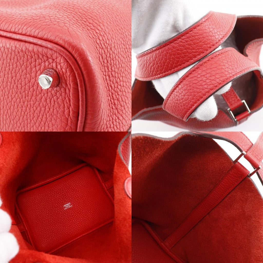 Hermes Picotin Lock 18 PM Taurillon Clemence Red D Handbag — view 7