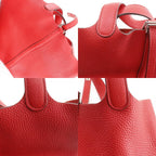 Hermes Picotin Lock 18 PM Taurillon Clemence Red D Handbag — view 9