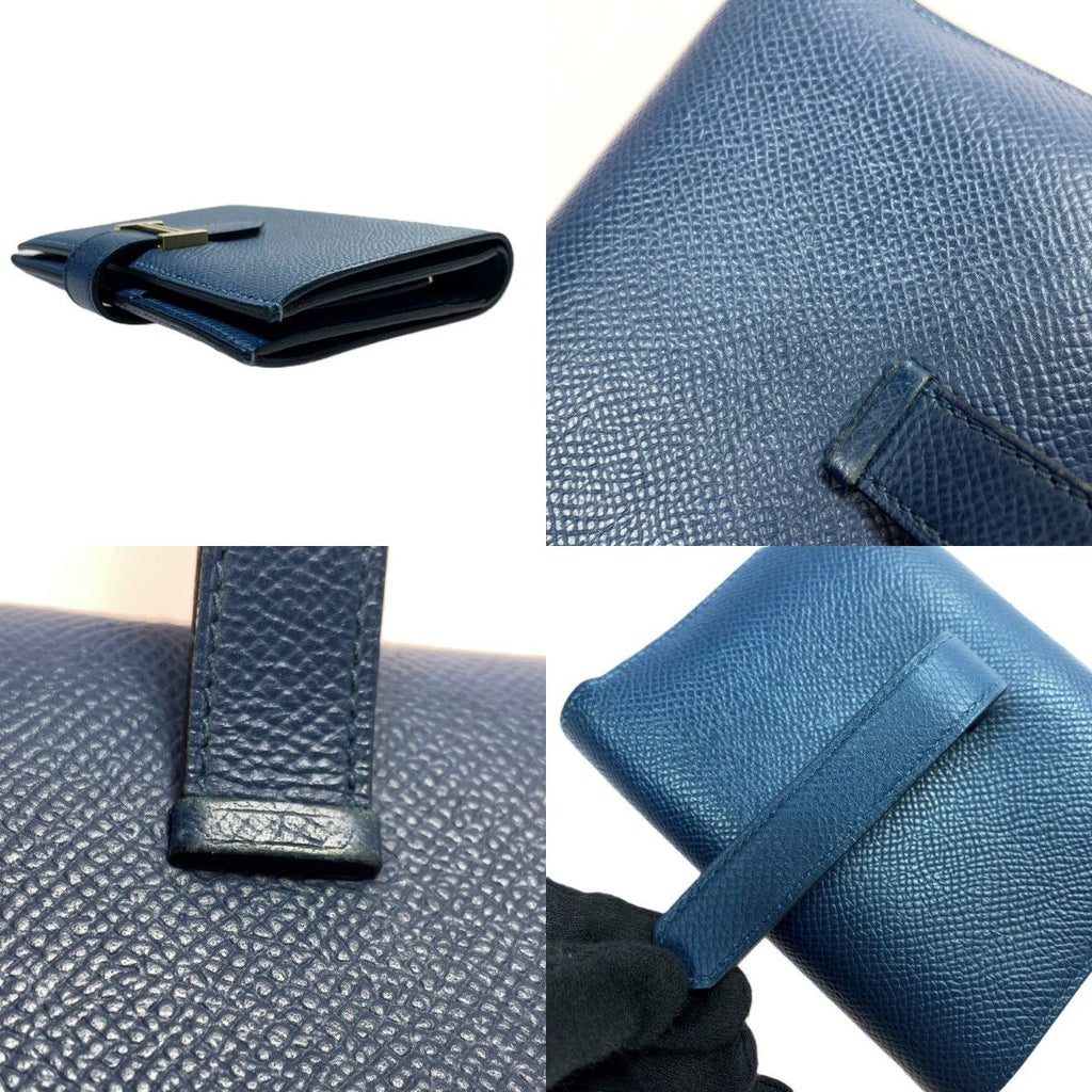 Hermes Bifold Wallet Bearn Compact Gold Black Hhardware — view 4