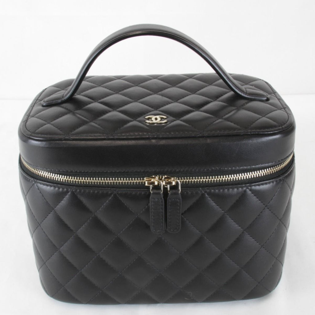 Chanel Quilted Vanity Bag Lambskin Black High Bag — view 2