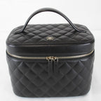 Chanel Quilted Vanity Bag Lambskin Black High Bag — view 2