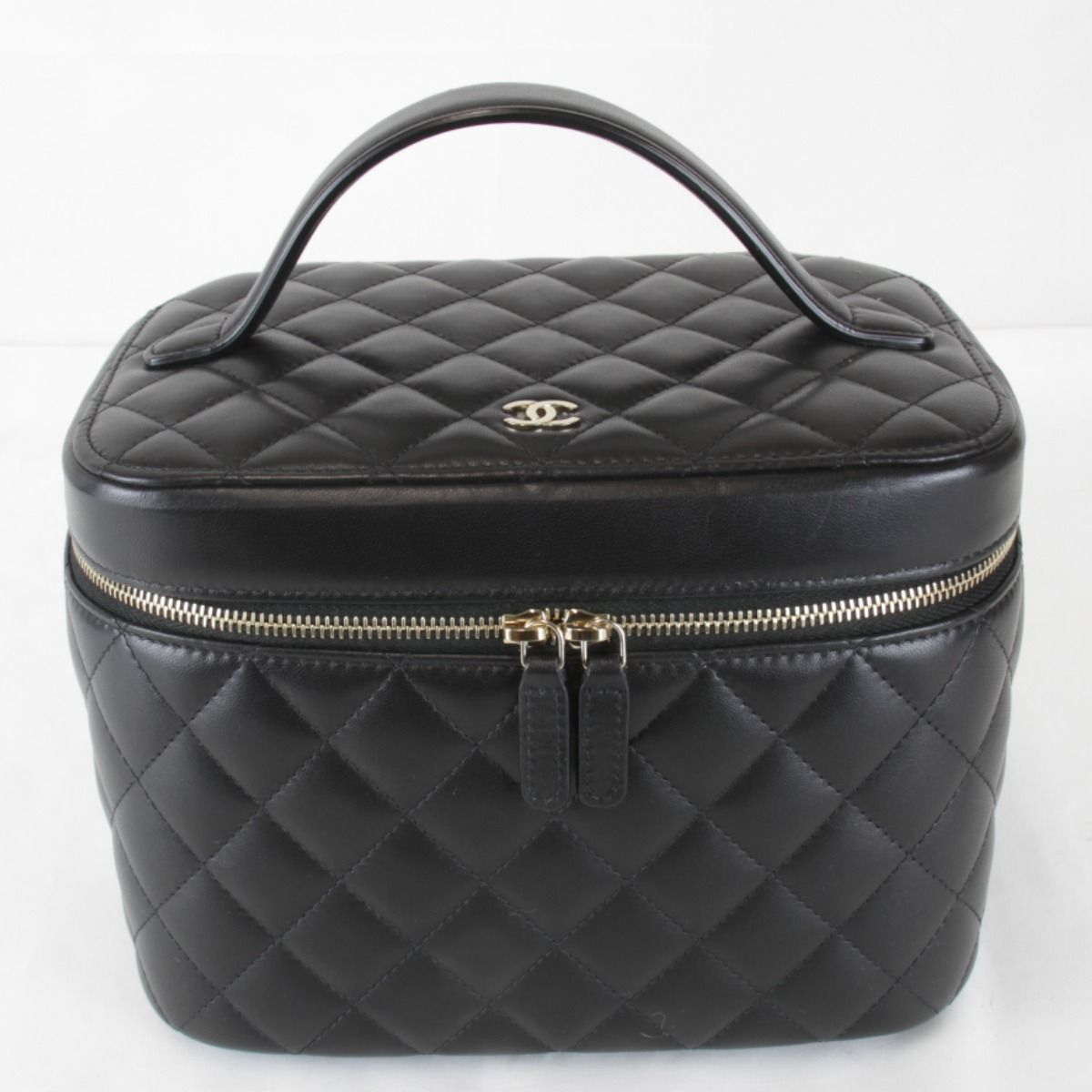 Chanel Quilted Vanity Bag Lambskin Black High Bag — view 2