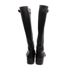 Prada Front Zip Leather Long Boots Shoes Black 36.5 — view 5
