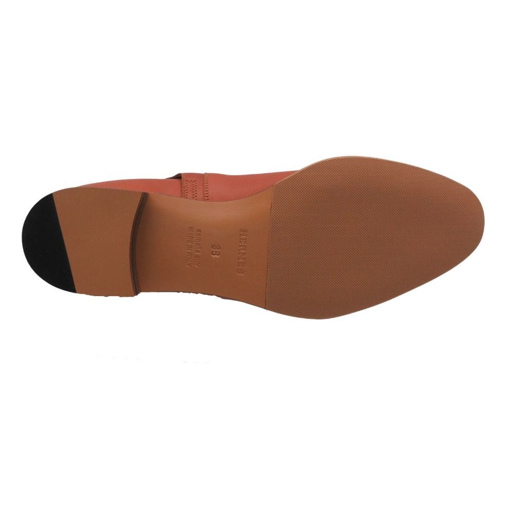 Hermes Neo Short Boots Shoes Brown Silver Kelly 38 — view 3