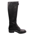 Prada Front Zip Leather Long Boots Shoes Black 36.5 — view 2