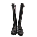 Prada Front Zip Leather Long Boots Shoes Black 36.5 — view 4