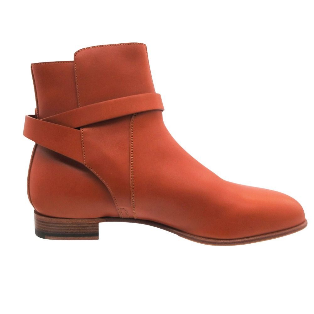 Hermes Neo Short Boots Shoes Brown Silver Kelly 38 — view 2